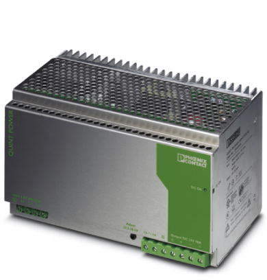Phoenix Contact Switching Power Supply; QUINT-PS-3X400-500AC/24DC/40; 24VDC OUT; 40A; 320-575VAC / 450-800VDC IN; 3-Phase; DIN Rail Mount; Metal Frame